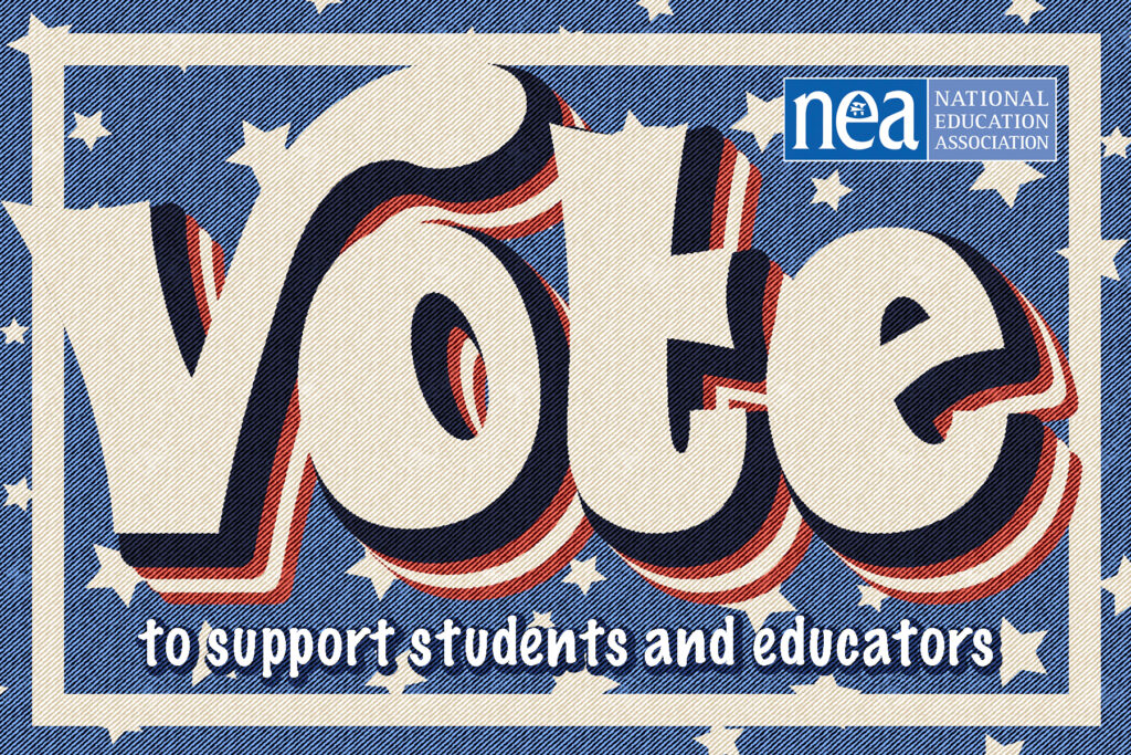 Postcard: Vote to Support Students and Educators by Samantha Stuckey