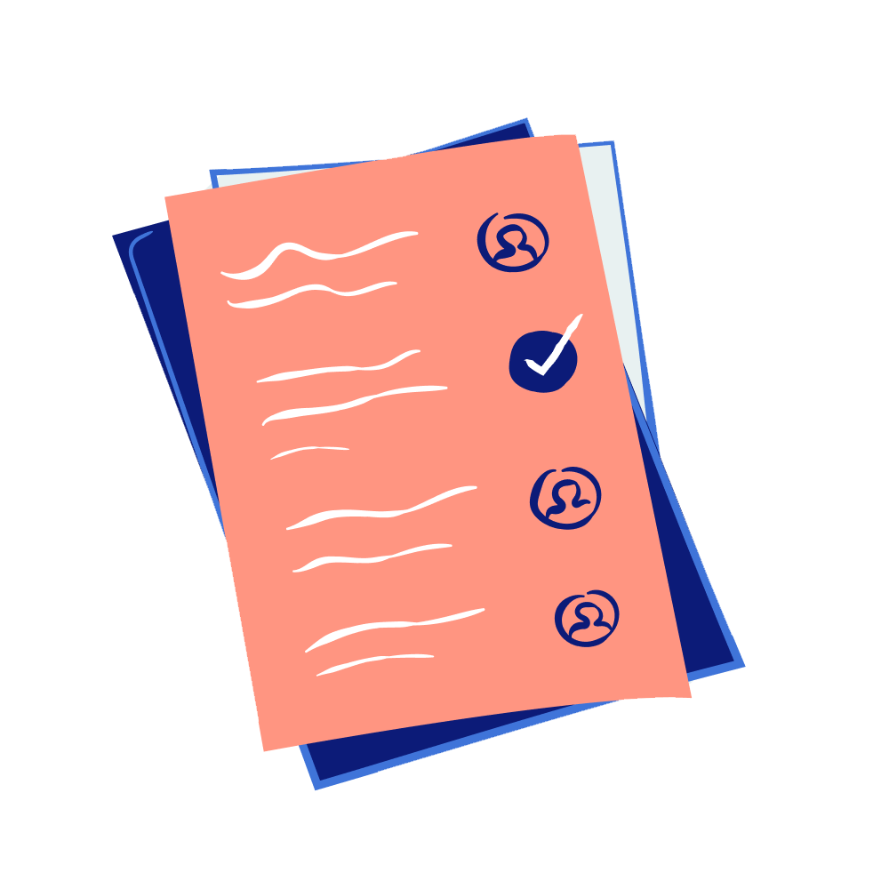 An illustration of a voting ballot with checkmarks