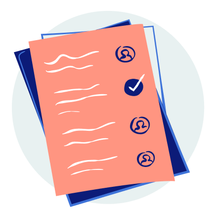 A ballot shows profiles of various candidates